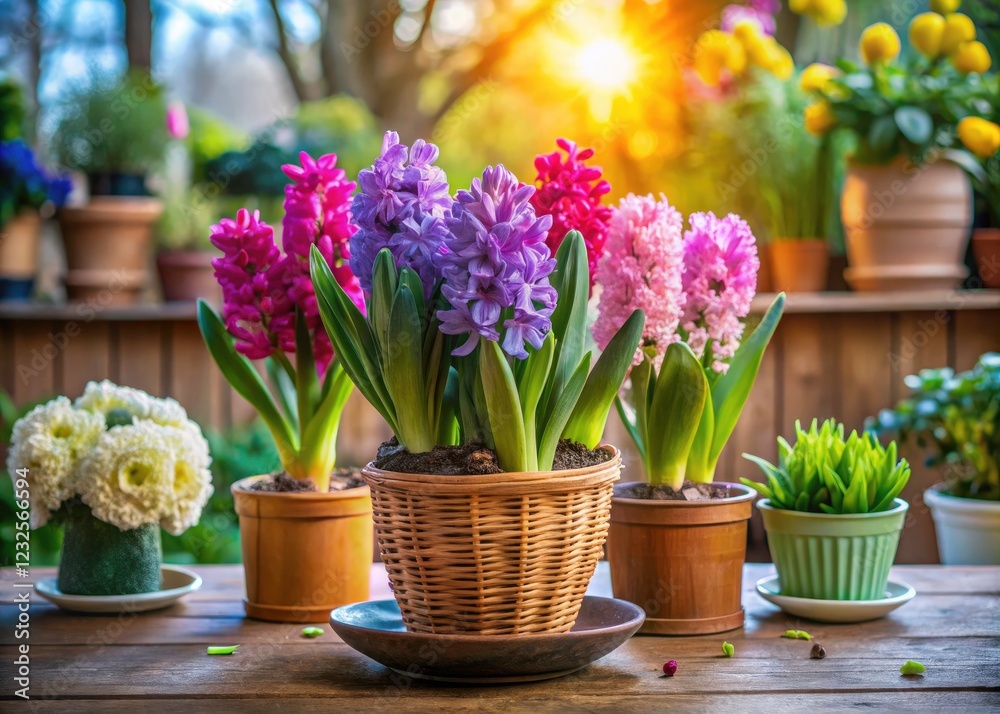Indoor hyacinths glow under night's soft light, a spring spectacle in bloom. Indoor hyacinths glow under night's soft light, a spring spectacle in bloom.