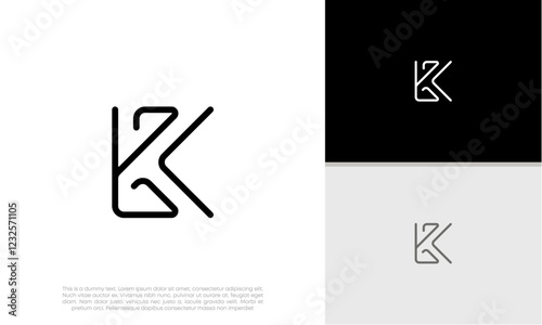 Initials K logo design. Initial Letter Logo. Innovative high tech logo template.	
