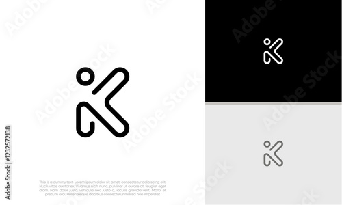 Initials K logo design. Initial Letter Logo. Innovative high tech logo template.	
