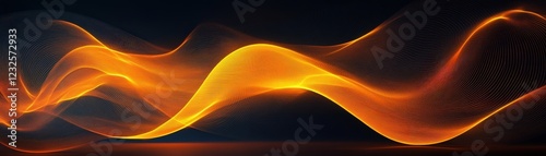 Wallpaper Mural Bright orange and yellow light waves creating a vibrant abstract pattern in a dynamic visual display Torontodigital.ca