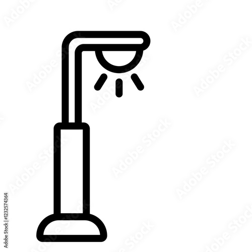 Street Lamp Vector Line Icon Design