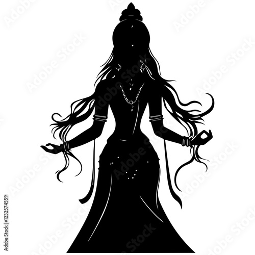 Divine Goddess Parvati Silhouette – Spiritual & Cultural Symbol