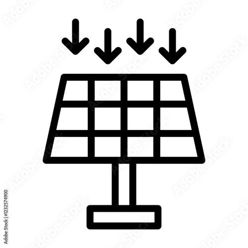 Solar Pannel Vector Line Icon Design