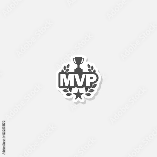 MVP icon sticker isolated on gray background