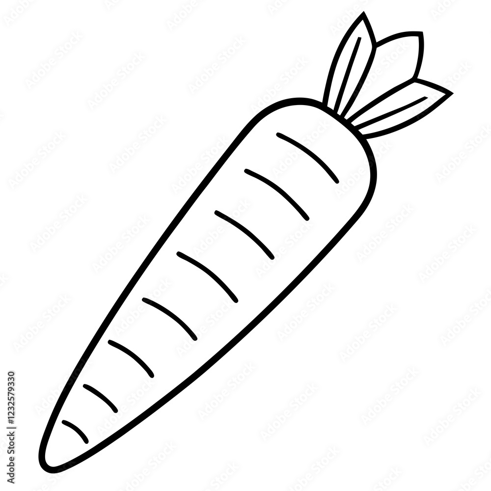 Sleek Black Carrot Silhouette Illustration Sleek Black Carrot Silhouette Illustration