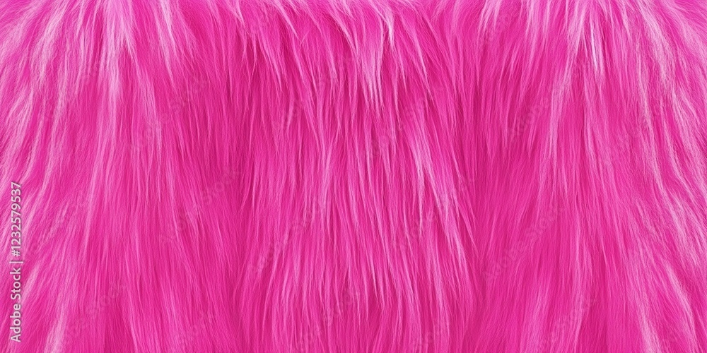 Fototapeta premium Vibrant Pink Fur Texture Soft Fluffy Faux Fur Background Plush Pink Shag Carpet High Resolution