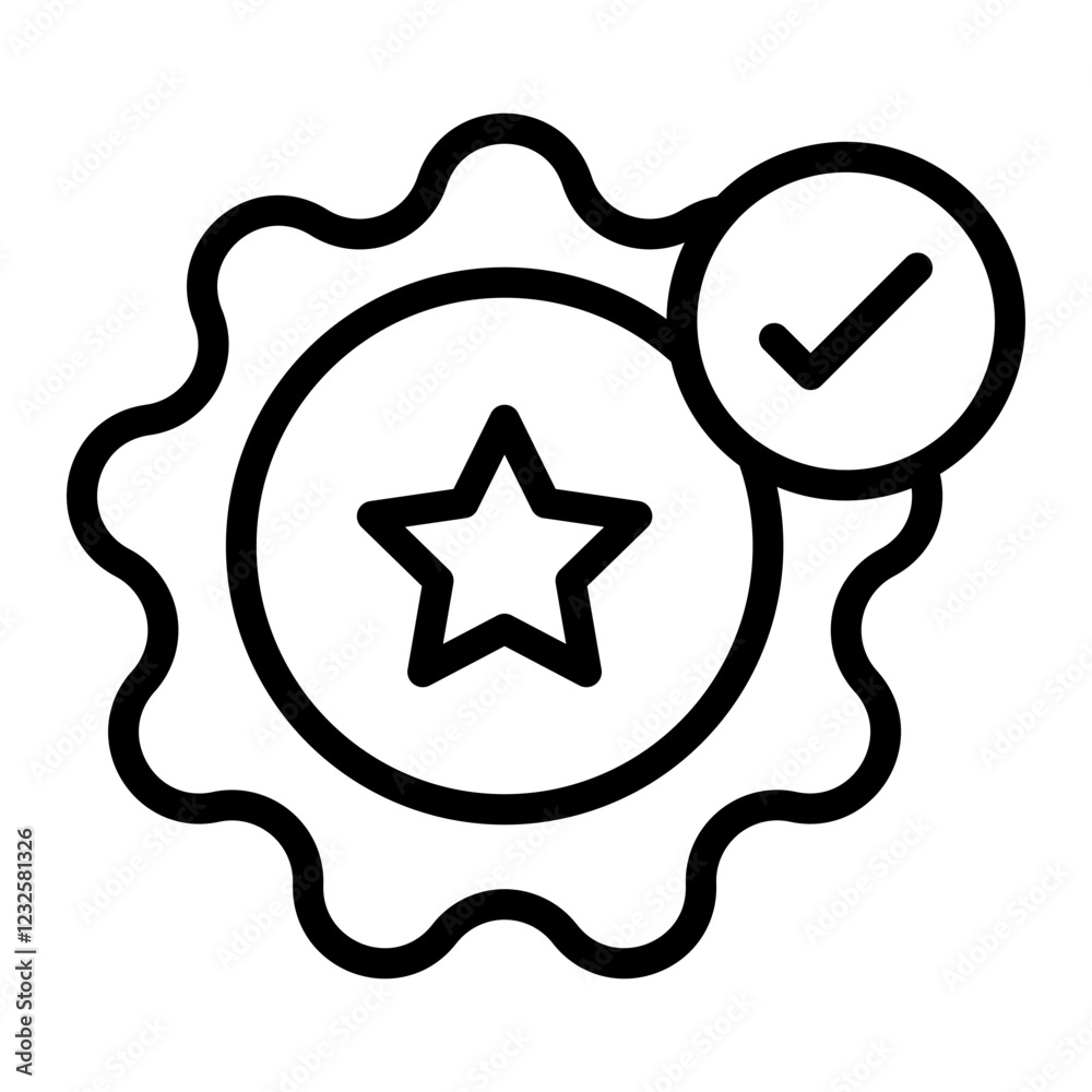 Medal Vector Line Icon Design Medal Vector Line Icon Design
