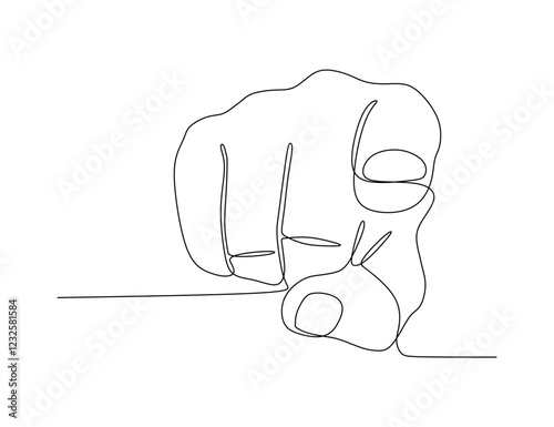 Continuous line drawing of pointing fingers gesture. Pointing fingers symbol in one line drawing.