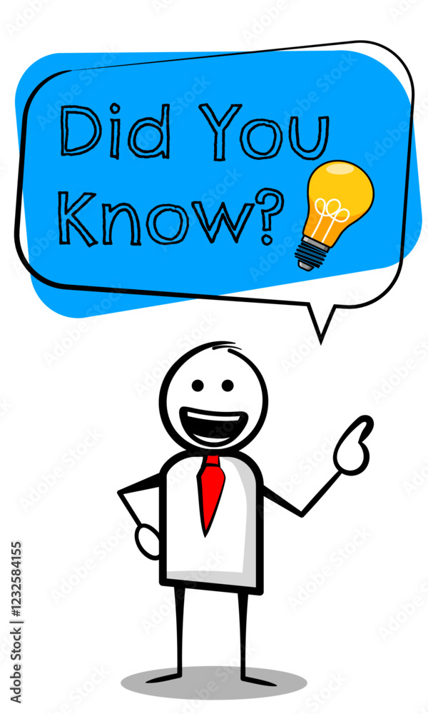 Stickman character point at a did you know announcement banner, Basic stick figure design character isolated on a white or transparent background Stickman character point at a did you know announcement banner, Basic stick figure design character isolated on a white or transparent background