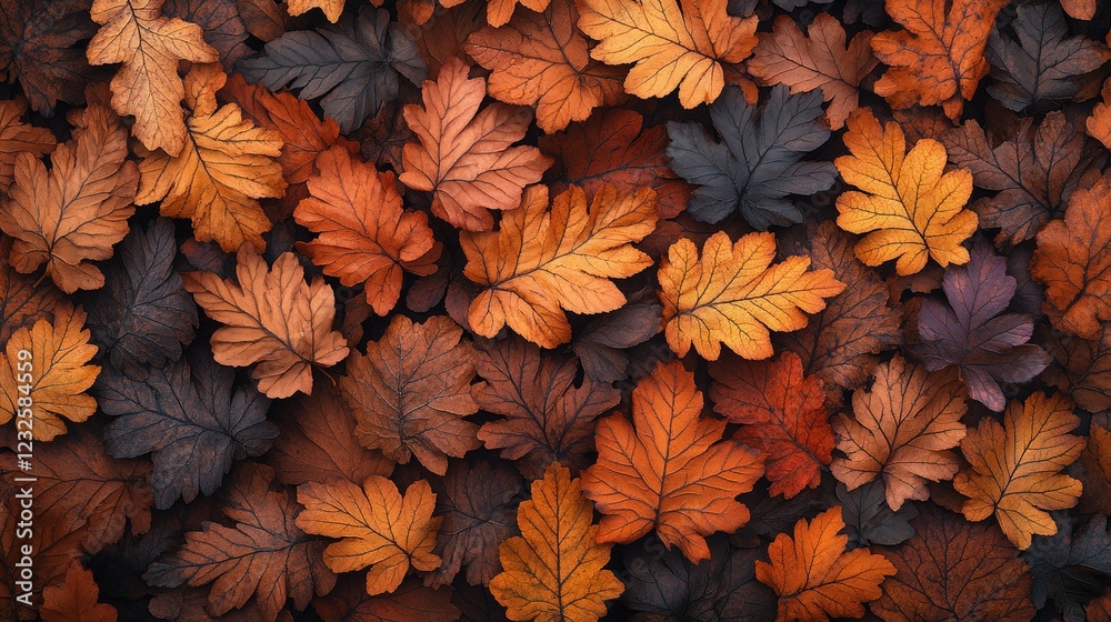 A collection of leaves showcasing various colors in a natural outdoor setting during autumn season A collection of leaves showcasing various colors in a natural outdoor setting during autumn season