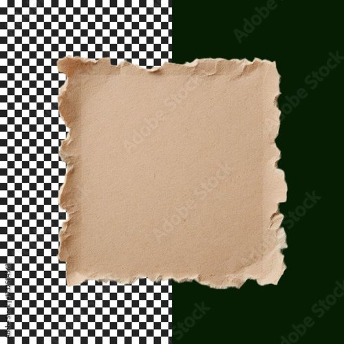 Antique Blank brown Paper with Rough Edges for Artistic Projects on transparent background, png, psd
