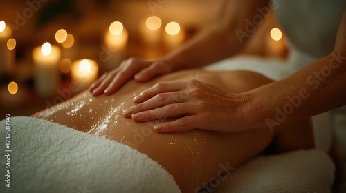 Wallpaper Mural Spa massage, oil application, candlelit room, relaxation treatment Torontodigital.ca