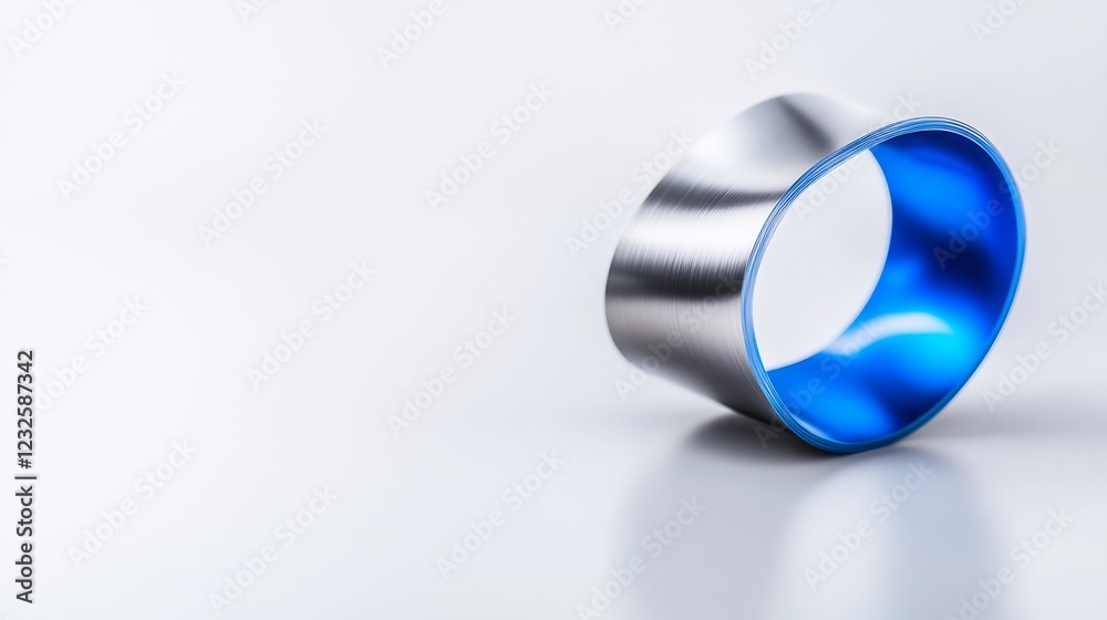 Sleek silver blue ring subtly reflects soft light. AI Generated Sleek silver blue ring subtly reflects soft light. AI Generated