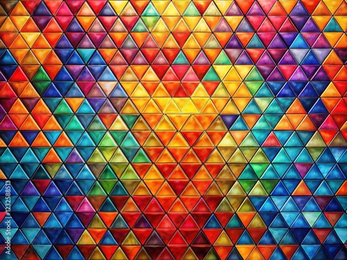 Geometric triangle pattern, a vibrant mosaic backdrop.