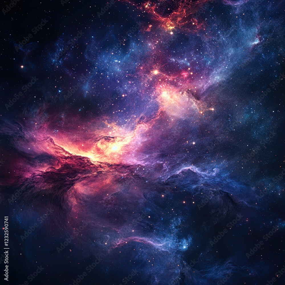 Obraz premium Space scene with stars in the galaxy. Panorama, nebulae and galaxies.