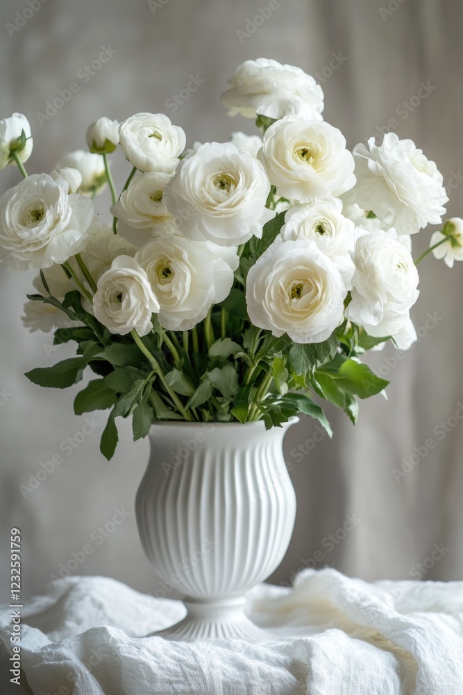 Obraz premium Flowers in White Vase