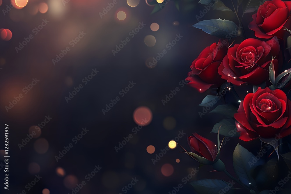 Romantic Dark Red Roses with Bokeh Background Elegant Floral Wallpaper Valentine s Day Romantic Dark Red Roses with Bokeh Background Elegant Floral Wallpaper Valentine s Day
