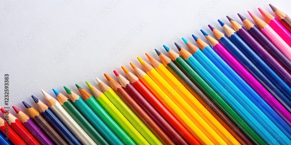 Colorful pencil marks on a light background, drawing tools Colorful pencil marks on a light background, drawing tools