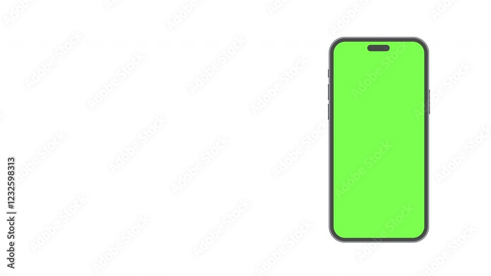 Mobile Mockup With Chroma Key Screen Isolated On White Background. Green Screen Smartphone Animation.Creative Animated Smartphone Mockup With Chromakey Screen Mobile Mockup With Chroma Key Screen Isolated On White Background. Green Screen Smartphone Animation.Creative Animated Smartphone Mockup With Chromakey Screen