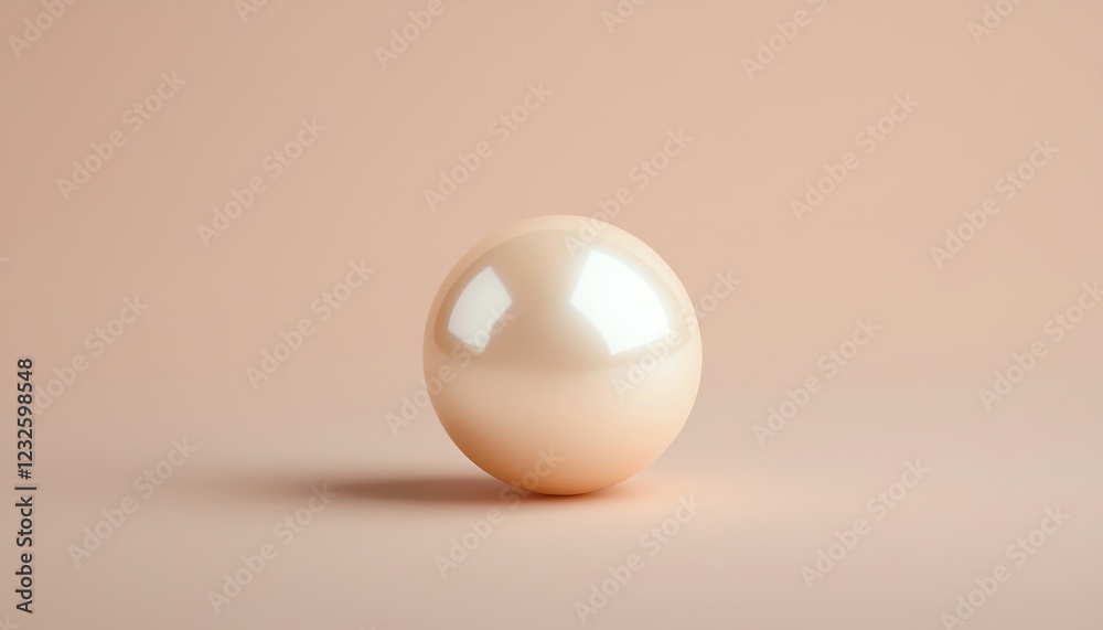 A smooth, glossy sphere on a soft, peach background for minimalistic design. A smooth, glossy sphere on a soft, peach background for minimalistic design.