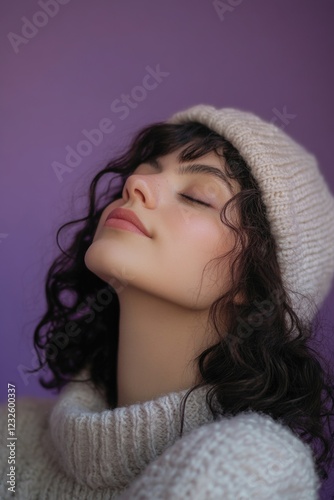Candid portrait of woman with rosy cheeks
