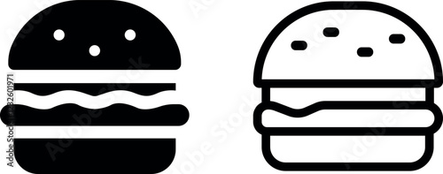 Delicious Burger Vector Icon Set – Tasty and Mouthwatering Designs