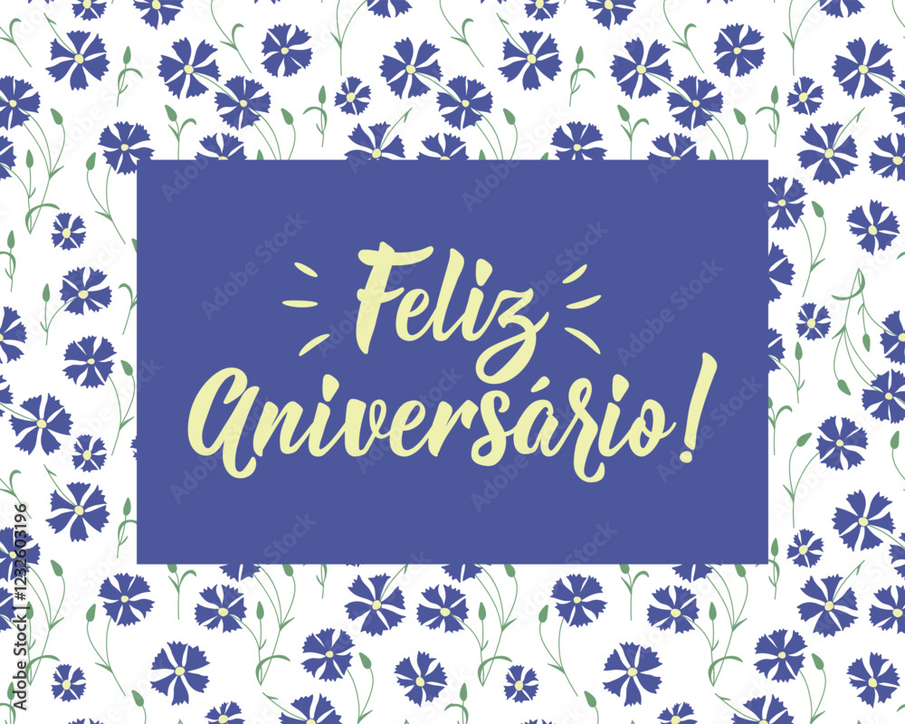 Feliz Aniversario. Translation from Portuguese - Happy Birthday. Perfect design for greeting cards, posters and social media. Portuguese Lettering. Feliz Aniversario. Translation from Portuguese - Happy Birthday. Perfect design for greeting cards, posters and social media. Portuguese Lettering.