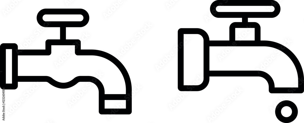 Modern Faucet Vector Icon Set – Sleek and Functional Water Tap Designs Modern Faucet Vector Icon Set – Sleek and Functional Water Tap Designs
