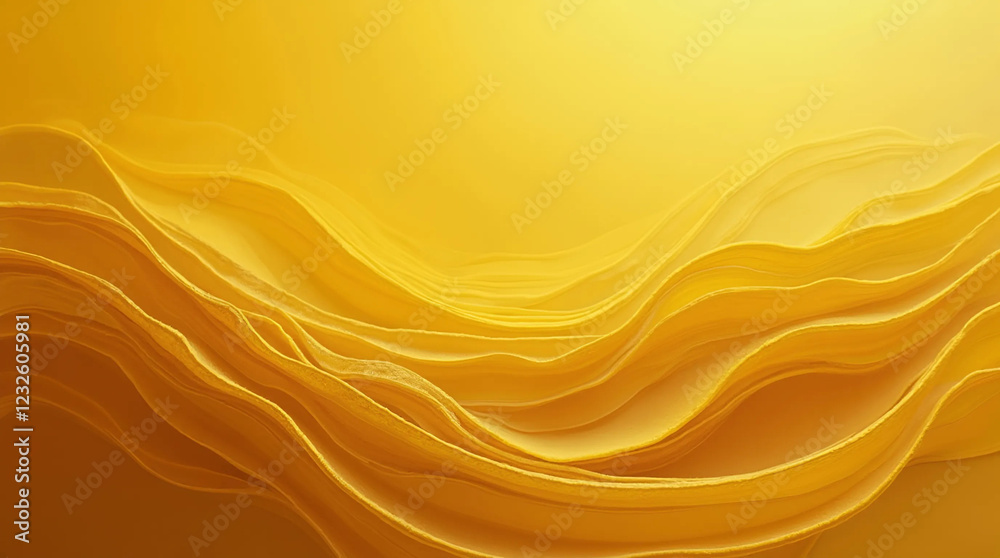 Wavy Yellow Shapes with Depth and Movement - background, generate AI Wavy Yellow Shapes with Depth and Movement - background, generate AI
