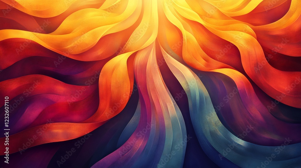 Vibrant swirling abstract art warm color palette. AI Generated Vibrant swirling abstract art warm color palette. AI Generated