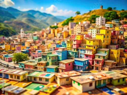 Venezuela's Bolivar crumbles:  Tilt-shift miniatures depict the heartbreaking reality of runaway inflation and economic ruin. photo