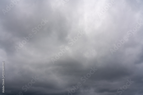 Grey overcast clouds in sky