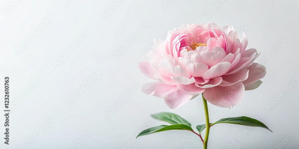 Minimalist Peony Flower Clipart: Elegant Floral Design with Advertising Space Minimalist Peony Flower Clipart: Elegant Floral Design with Advertising Space