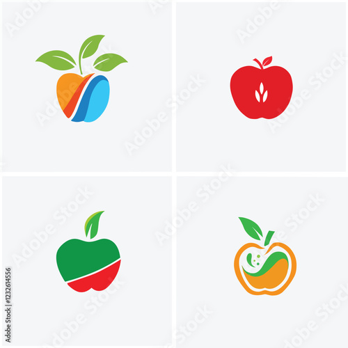 Apple logo icon fruit Multiple Colours Set