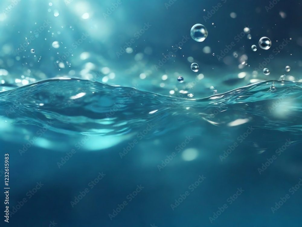 Underwater Surface with Bubbles and Light Reflections Underwater Surface with Bubbles and Light Reflections