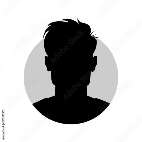 Vector flat illustration in black color. Icons of man and woman. Avatar, user profile, person icon, profile picture. Suitable for social media profiles, icons, screensavers and as a template.
