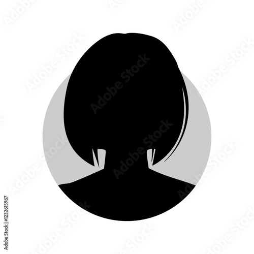 Vector flat illustration in black color. Icons of man and woman. Avatar, user profile, person icon, profile picture. Suitable for social media profiles, icons, screensavers and as a template.