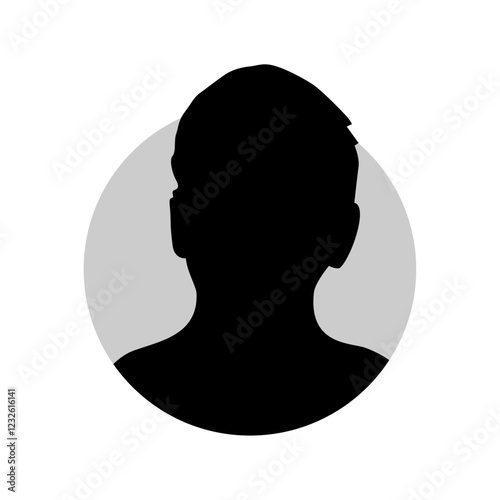 Vector flat illustration in black color. Icons of man and woman. Avatar, user profile, person icon, profile picture. Suitable for social media profiles, icons, screensavers and as a template.
