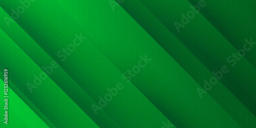 Geometric Green Background with Diagonal Stripes and Gradients. Vector Minimalist Backdrop for Irish St.