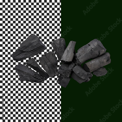 Natural wood charcoal Isolated on Transparent Background, png, psd
