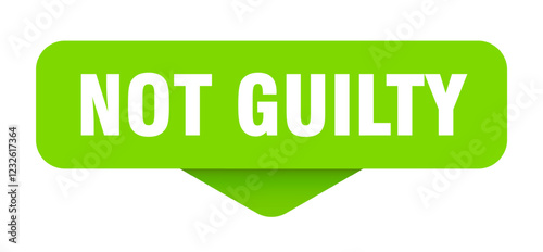 not guilty sticker. not guilty sign on transparent background