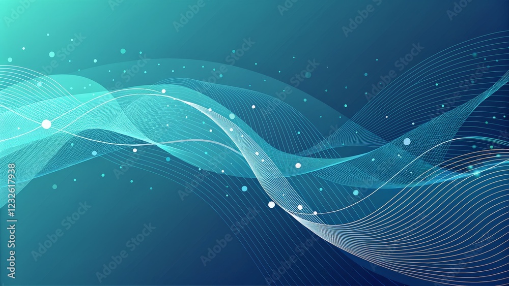 Abstract Digital Waves on Gradient Background Abstract Digital Waves on Gradient Background