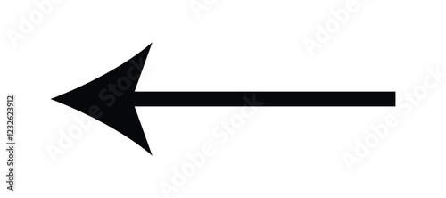 Black arrow pointing left. Arrow shape element