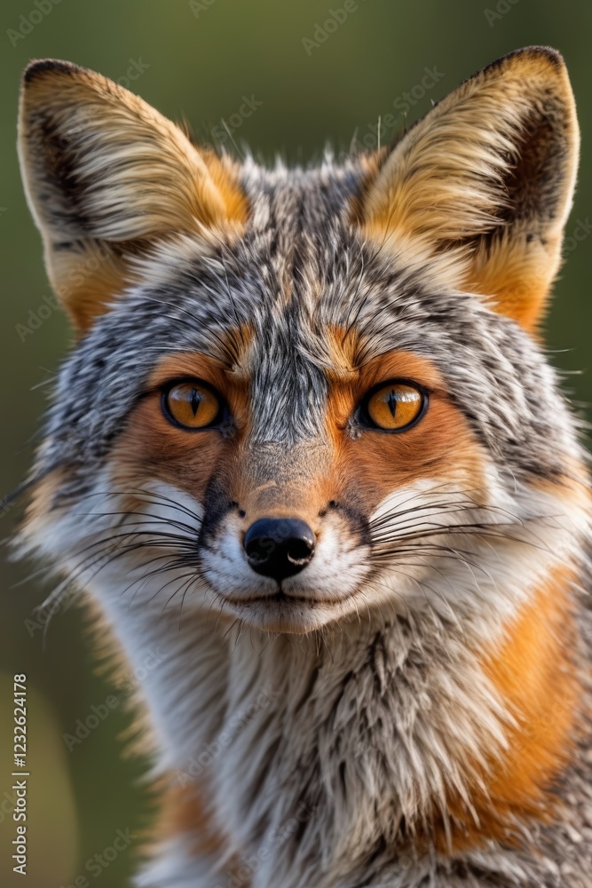 Fototapeta premium a close up of a fox with a very big face