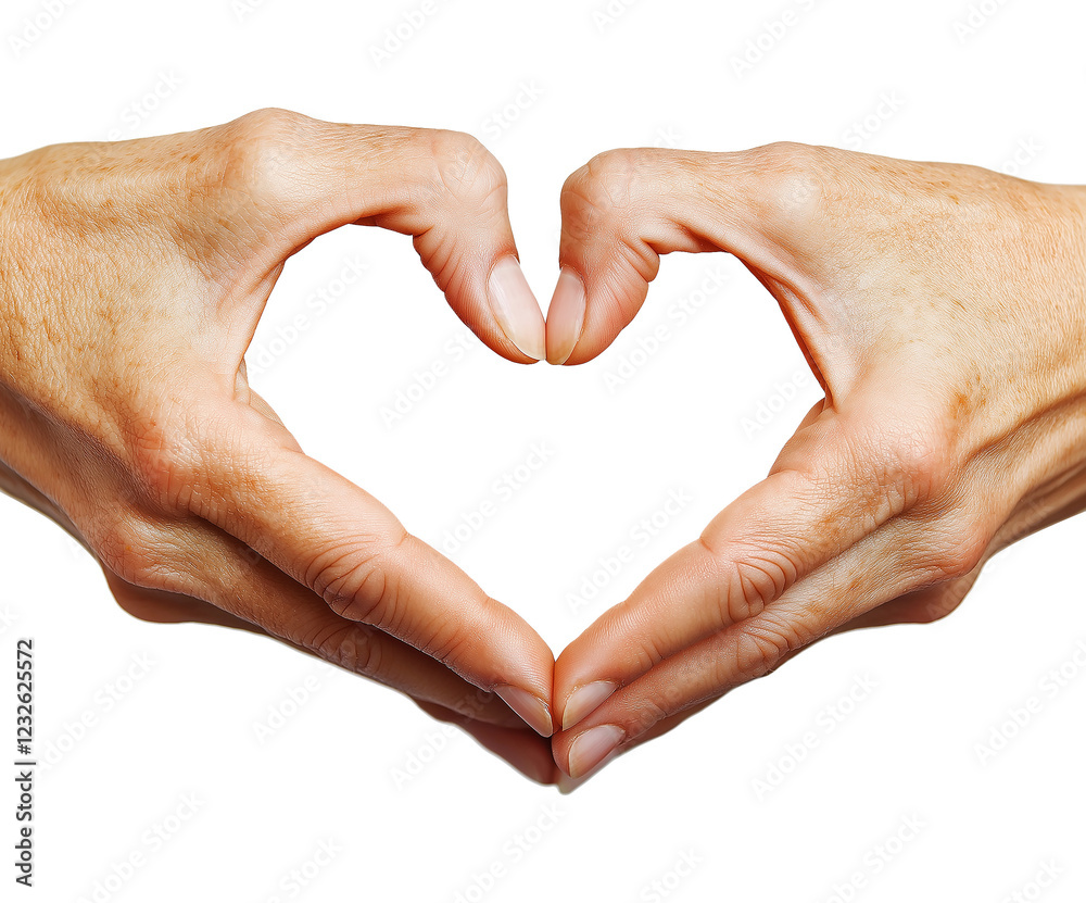 Obraz premium Heart Shape Formed with Male Hands - Love, Healthcare and Fitness Theme - PNG cutout on transparent background