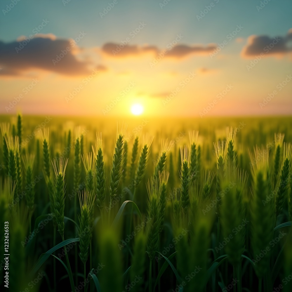 Fototapeta premium the green feald wheat