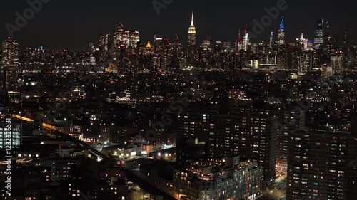 Wallpaper Mural Aerial view of the New York City skyline at night Torontodigital.ca