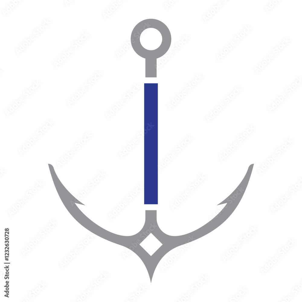 Initial Letter I Anchor Logo Design Concept For Boat, Ship, Yacht, Nautical Transport Symbol Initial Letter I Anchor Logo Design Concept For Boat, Ship, Yacht, Nautical Transport Symbol