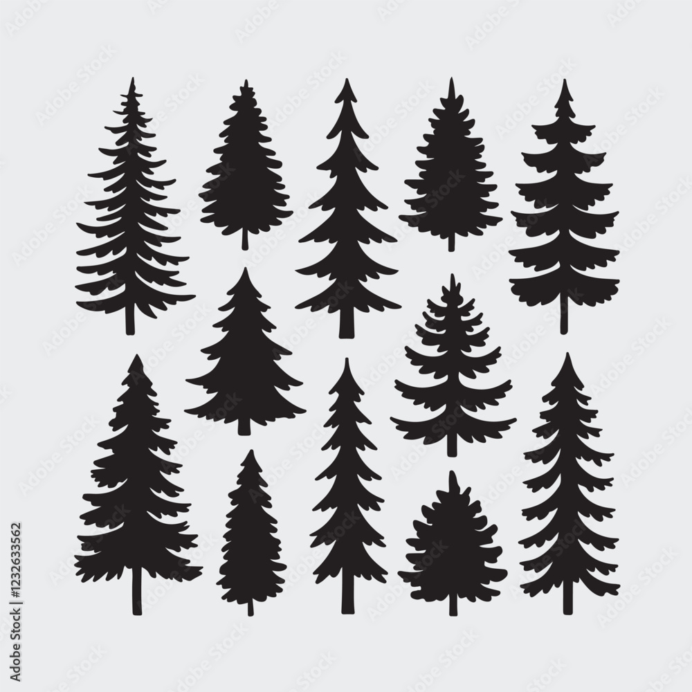 Pine Tree Set Silhouette
Pine Tree Set Silhouette