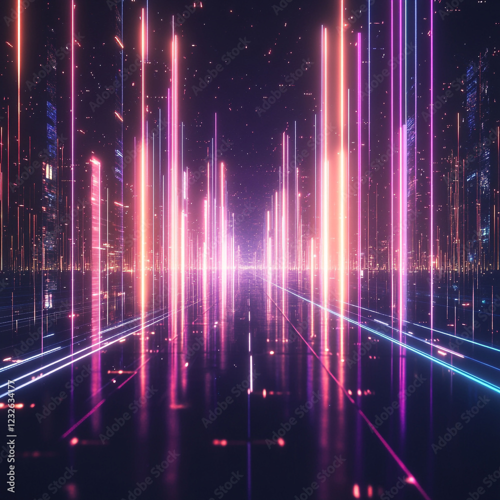 Smart supercomputer neon lines connecting parts big data abstract technology background Smart supercomputer neon lines connecting parts big data abstract technology background
